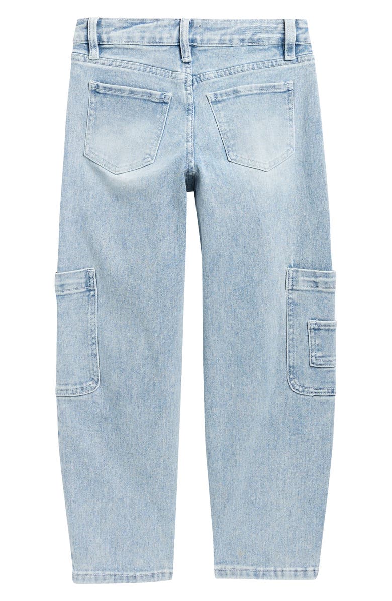 YMI Kids' Barrel Leg Cargo Jeans, Alternate, color, Light Wash 08L