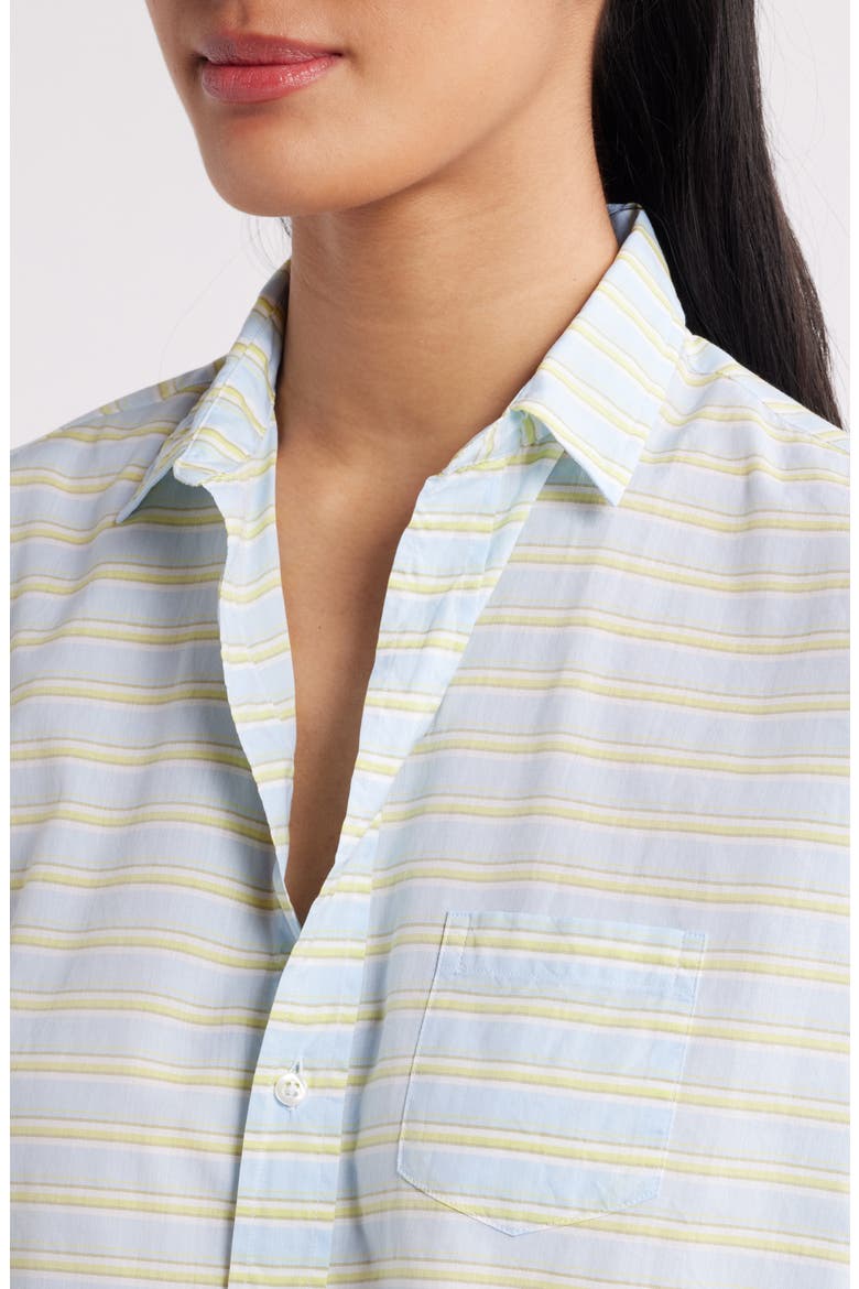 Eileen Relaxed Button-Up Shirt, Alternate, color, BLUE CHARTREUSE MULTI STRIPE