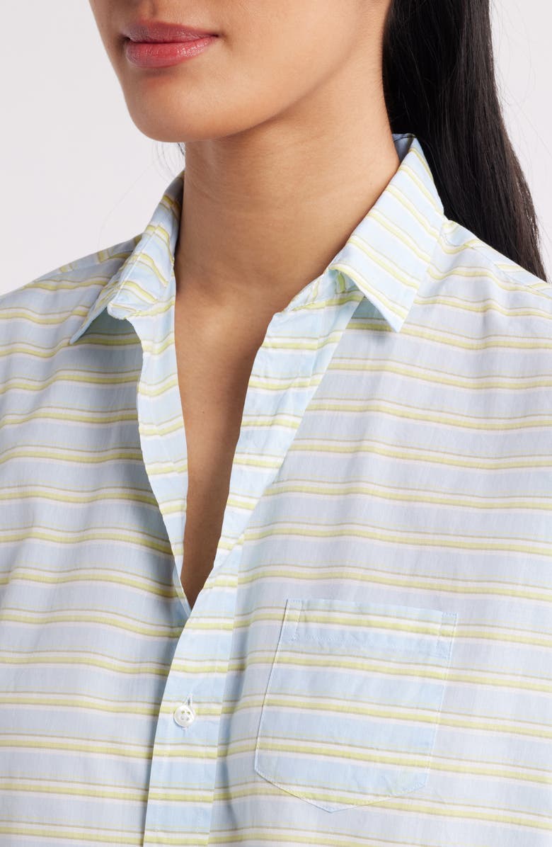 Frank & Eileen Eileen Relaxed Button-Up Shirt, Alternate, color, Blue Chartreuse Multi Stripe