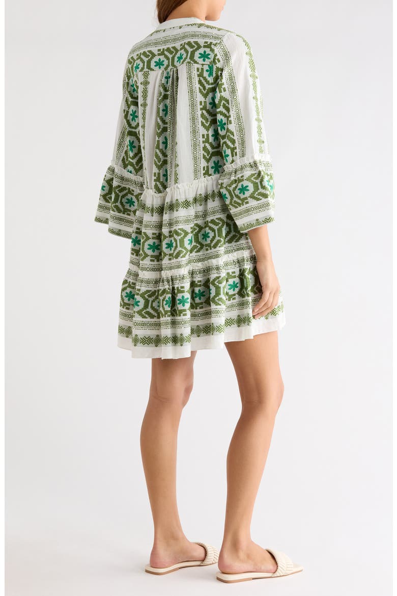 Embroidered Cover-Up Dress, Alternate, color, WHITE GREEN