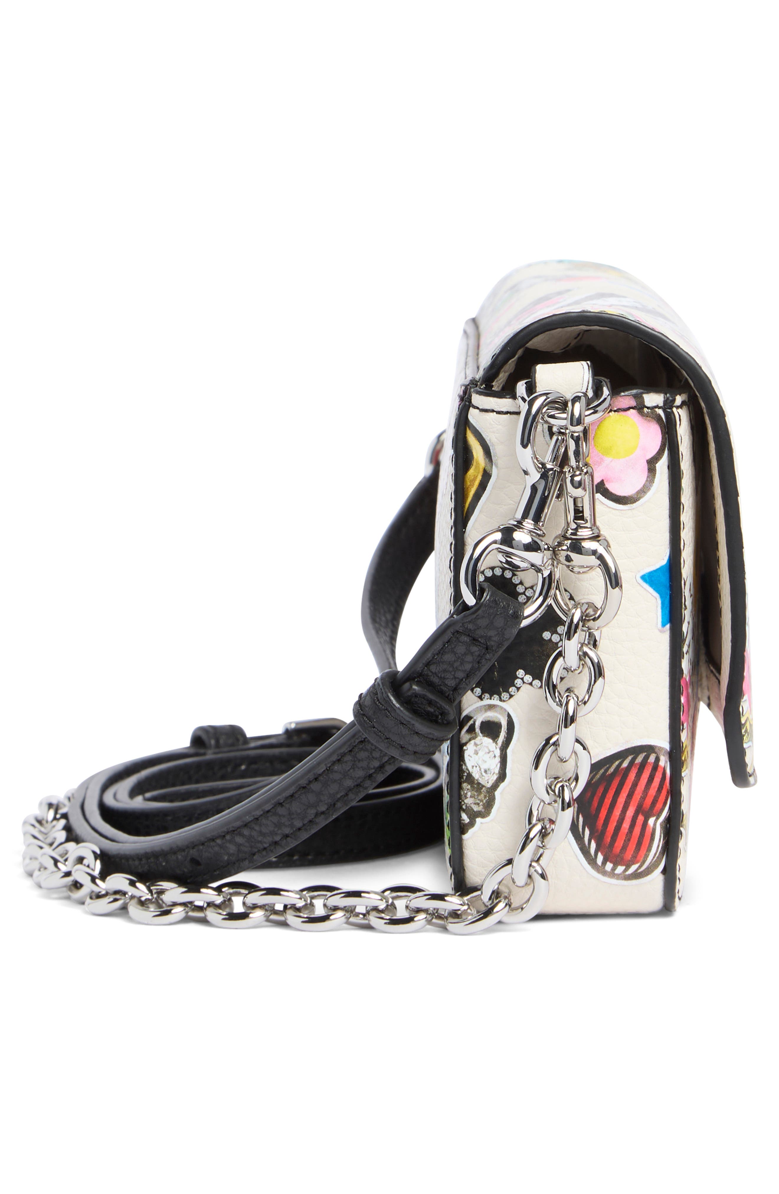 Marc Jacobs Mini Sticker Print Crossbody Bag, Alternate, color, White Multi