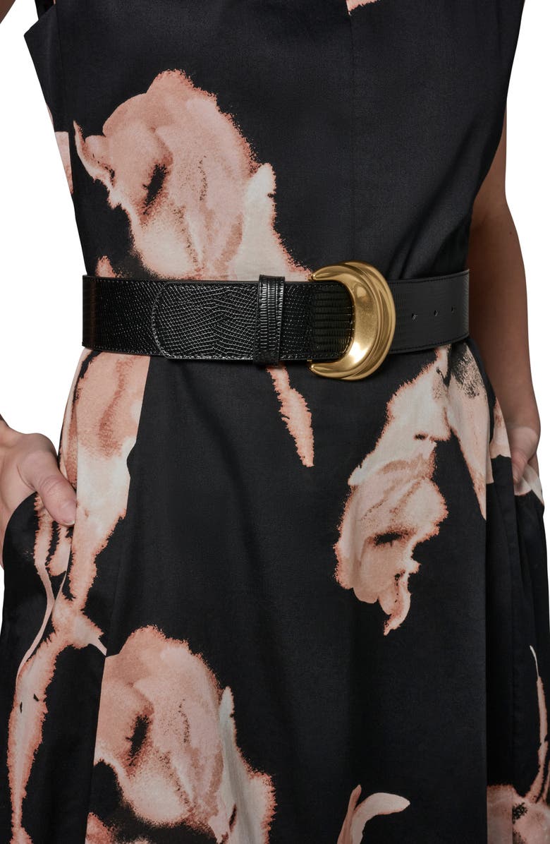 Donna Karan New York Abstract Floral Sleeveless Stretch Cotton Midi Dress, Alternate, color, 