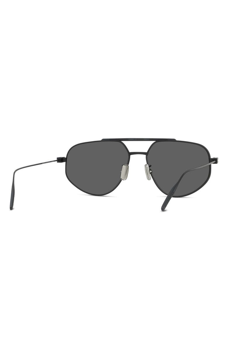 Givenchy GVSPEED 57mm Aviator Sunglasses, Alternate, color, Matte Black / Smoke Mirror