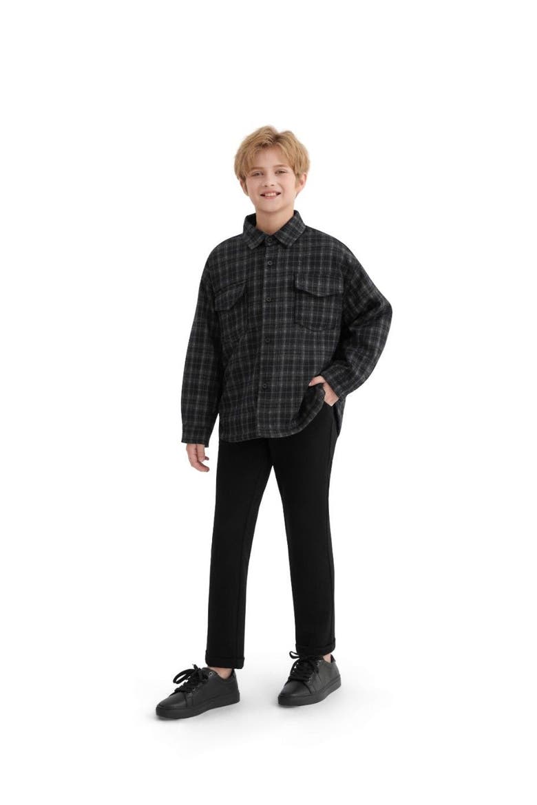 Plaid Flannel Shirt, Alternate, color, Black