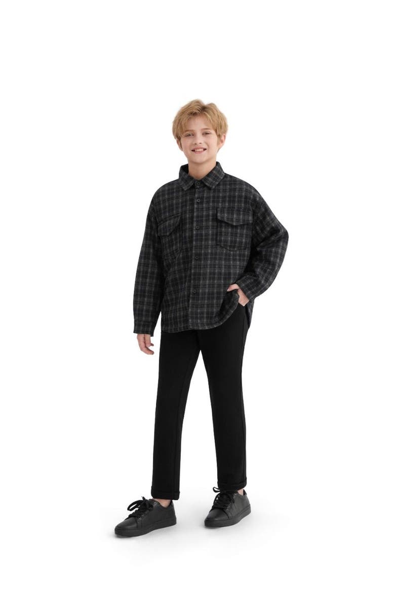 MOUSTACHE Plaid Flannel Shirt, Alternate, color, Black