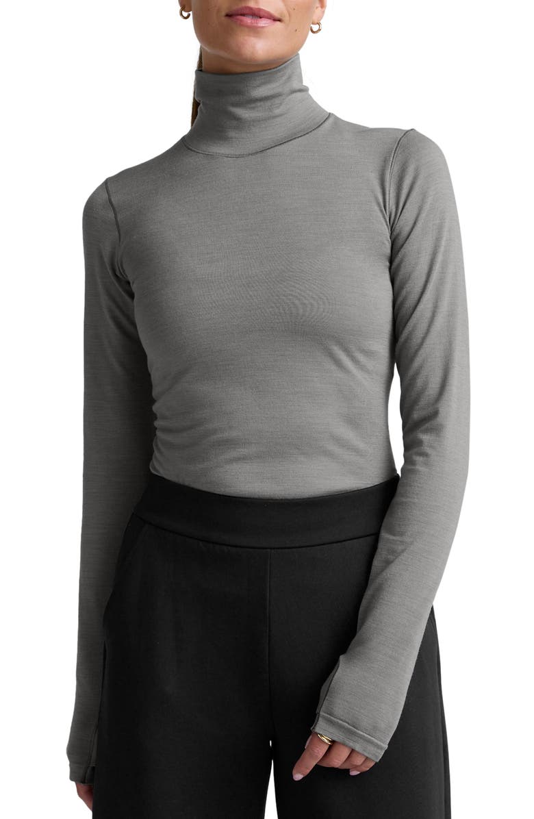 Beyond Yoga Luxeknit Turtleneck, Main, color, Storm Gray Heather