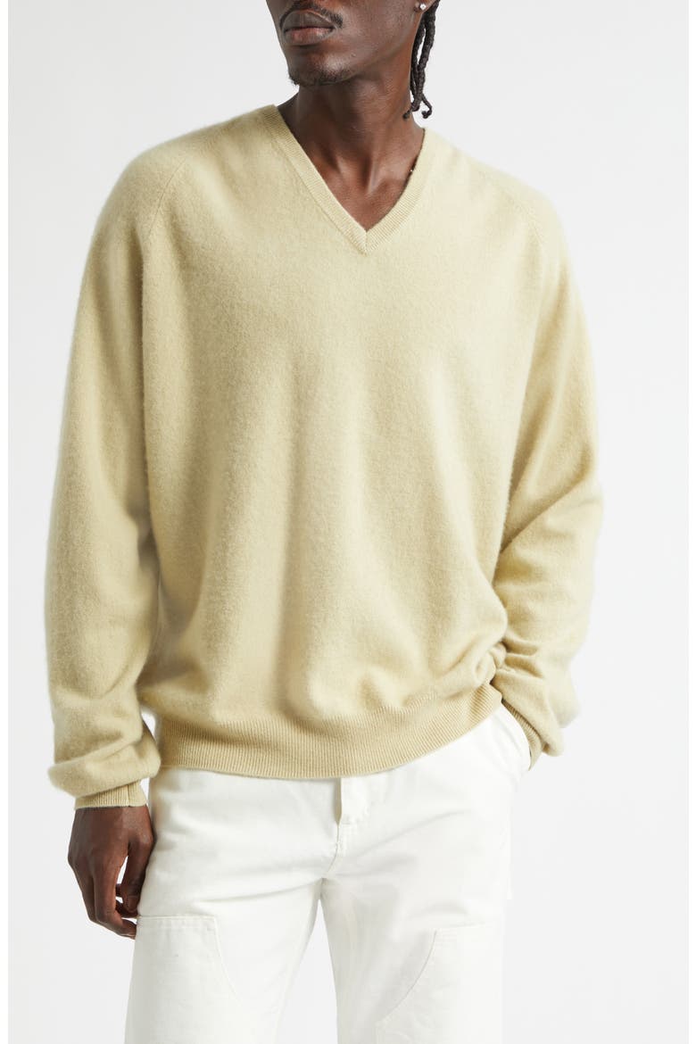 Cashmere V-Neck Sweater, Main, color, FADED BEIGE