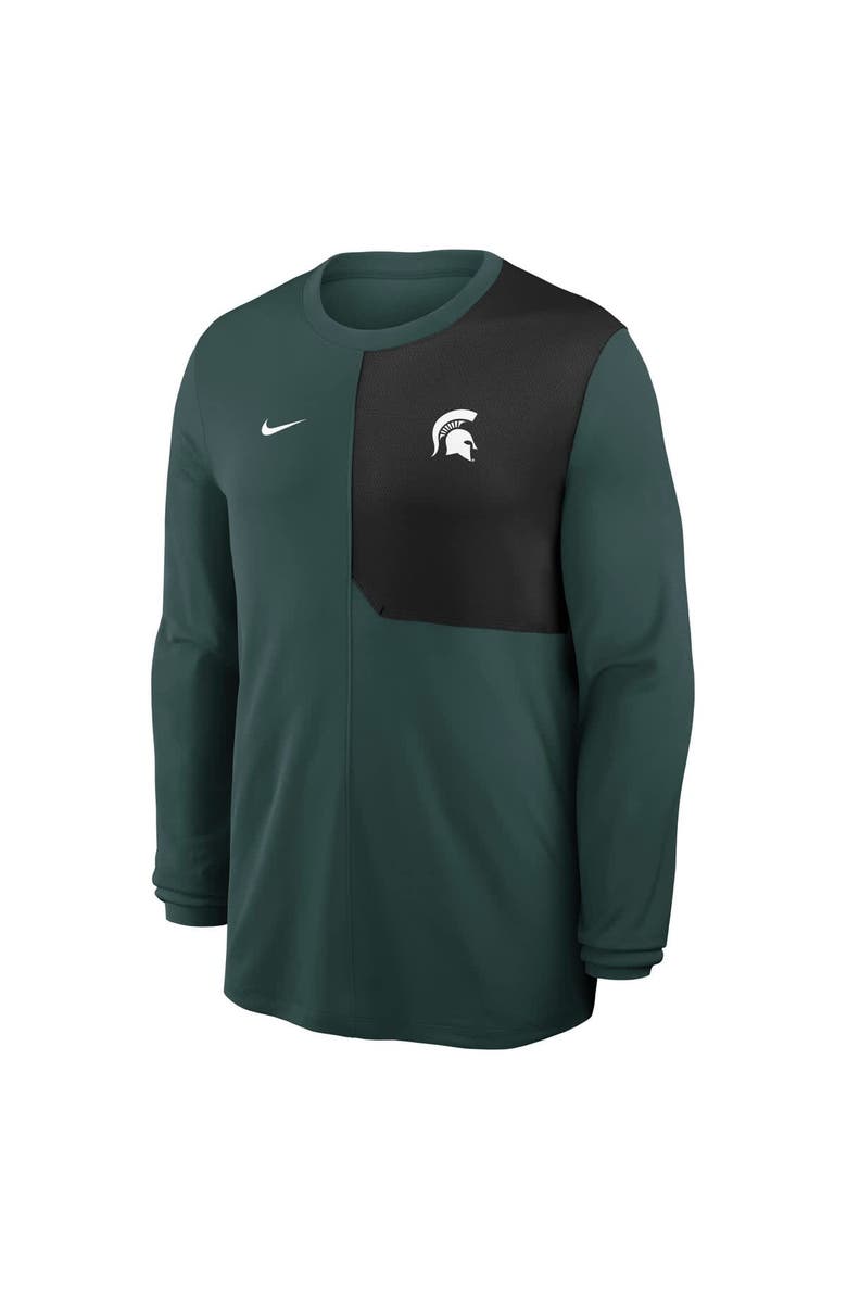 Nike Men's Nike Green Michigan State Spartans 2025 Sideline Coach UV Performance Long Sleeve T-Shirt, Alternate, color, Green