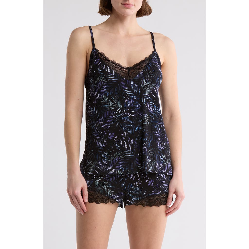 Bcbg Lace Trim Camisole & Shorts Pajamas In Black