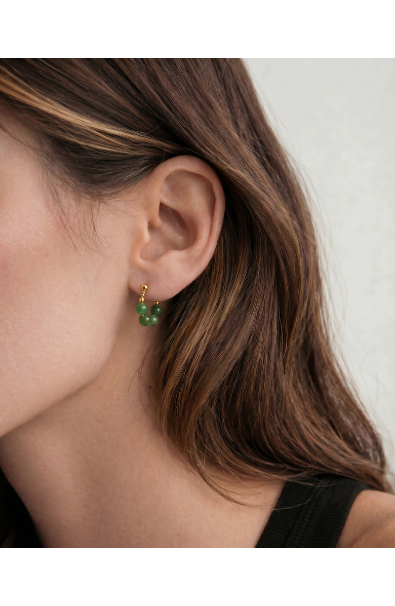 seree Fay Beaded Jade Hoop Earrings, Alternate, color, Green