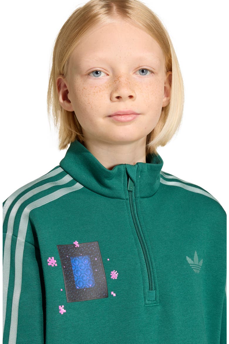 Kids' Minecraft Half Zip Sweatshirt, Alternate, color, COLLEGIATE GREEN