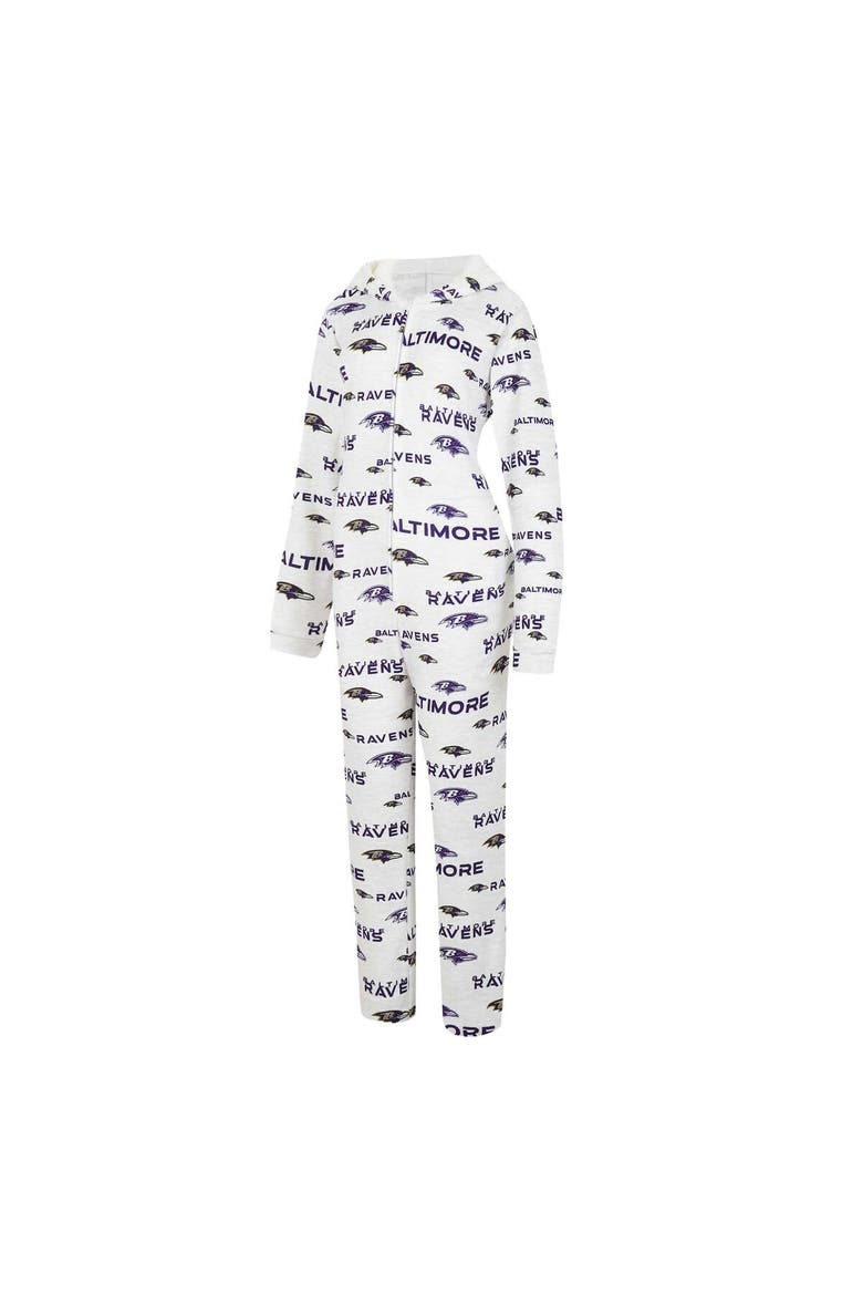 Women's Concepts Sport  Cream Baltimore Ravens Docket Hoodie Full-Zip Union Suit, Alternate, color, Cream