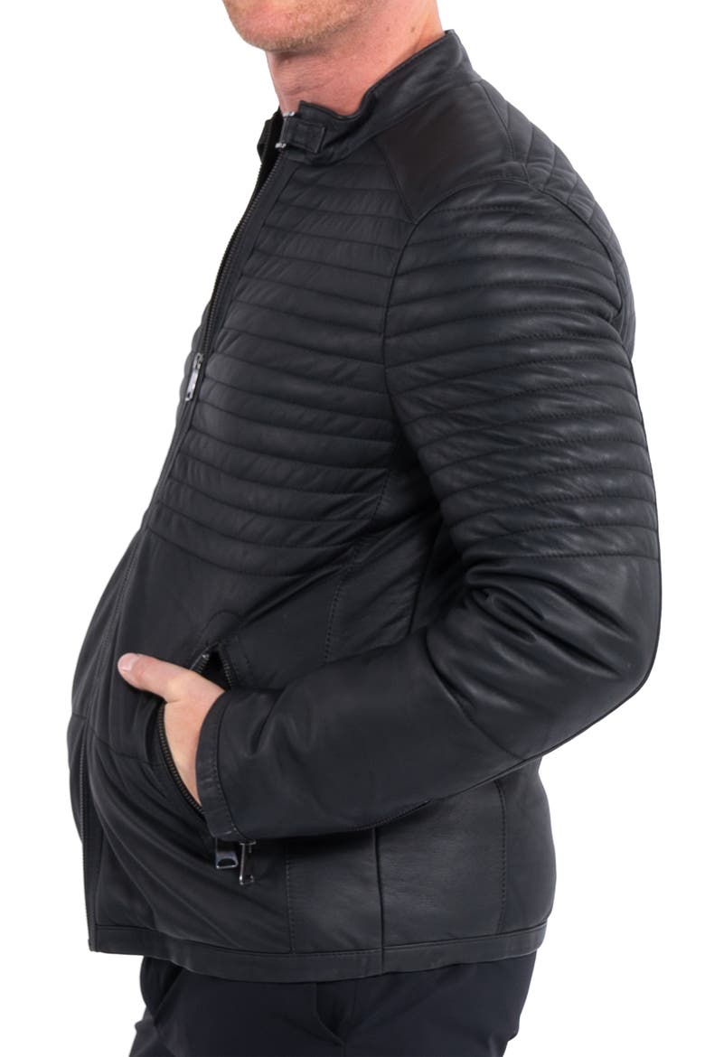 Quilted Leather Jacket, Alternate, color, BLACK