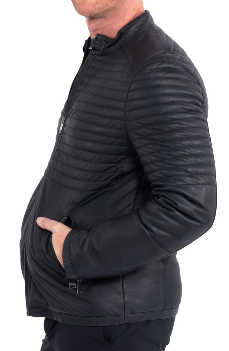 Maceoo Quilted Leather Jacket, Alternate, color, Black