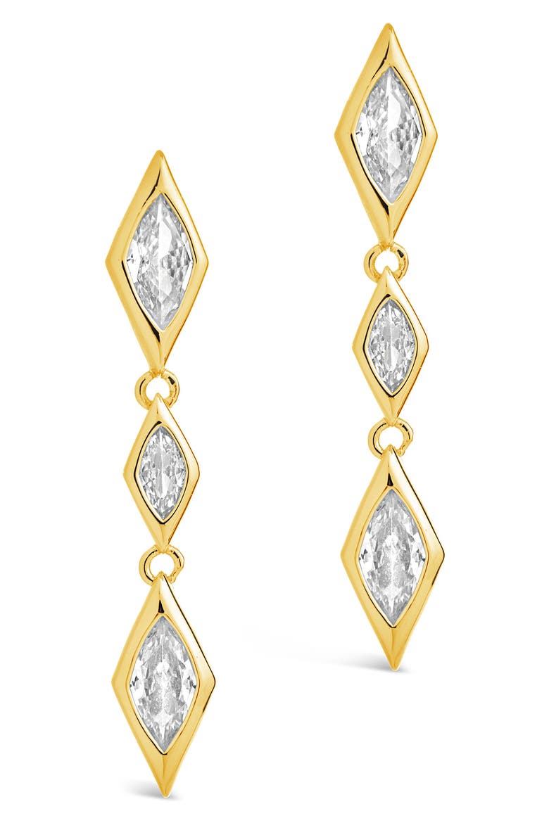 Lissie Cubic Zirconia Linear Drop Earrings, Alternate, color, GOLD