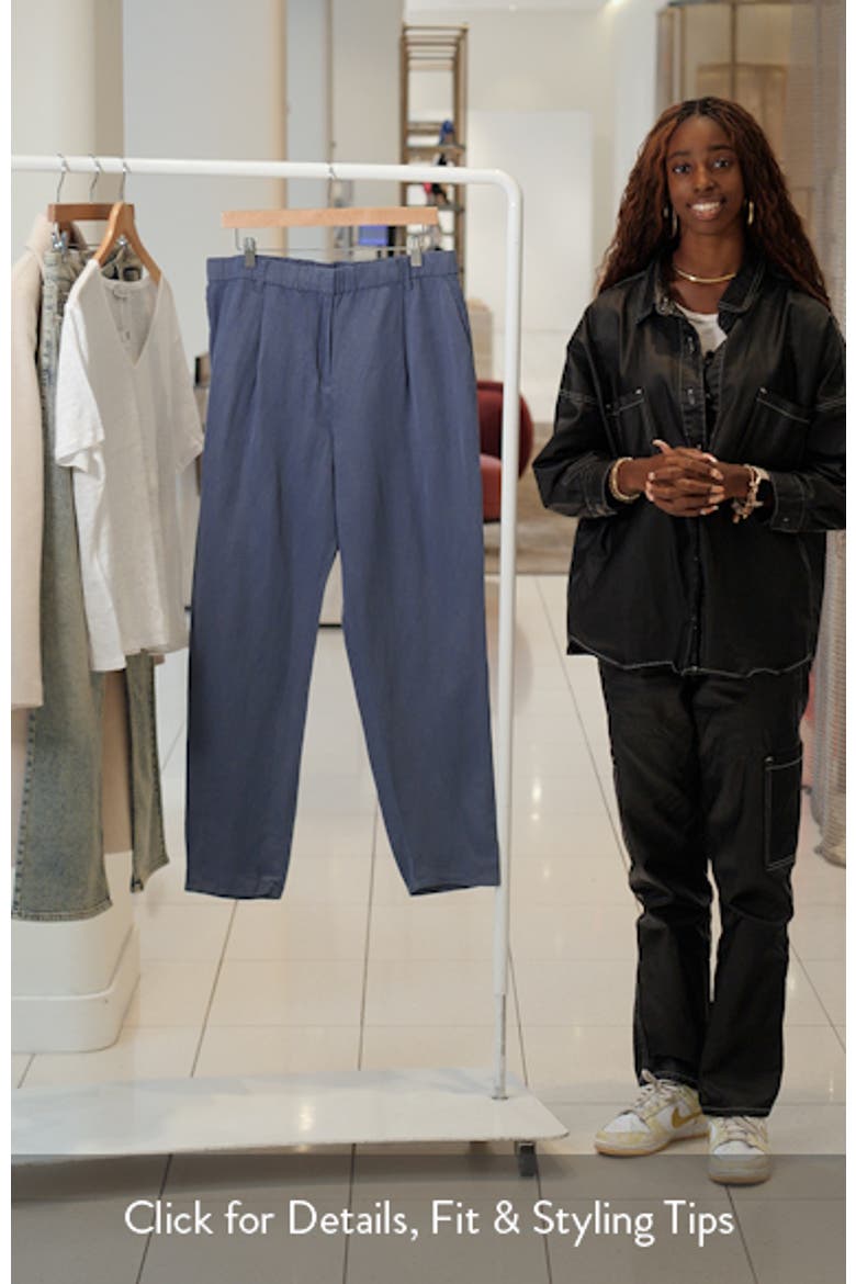 Pleated Organic Linen & Silk Ankle Pants video