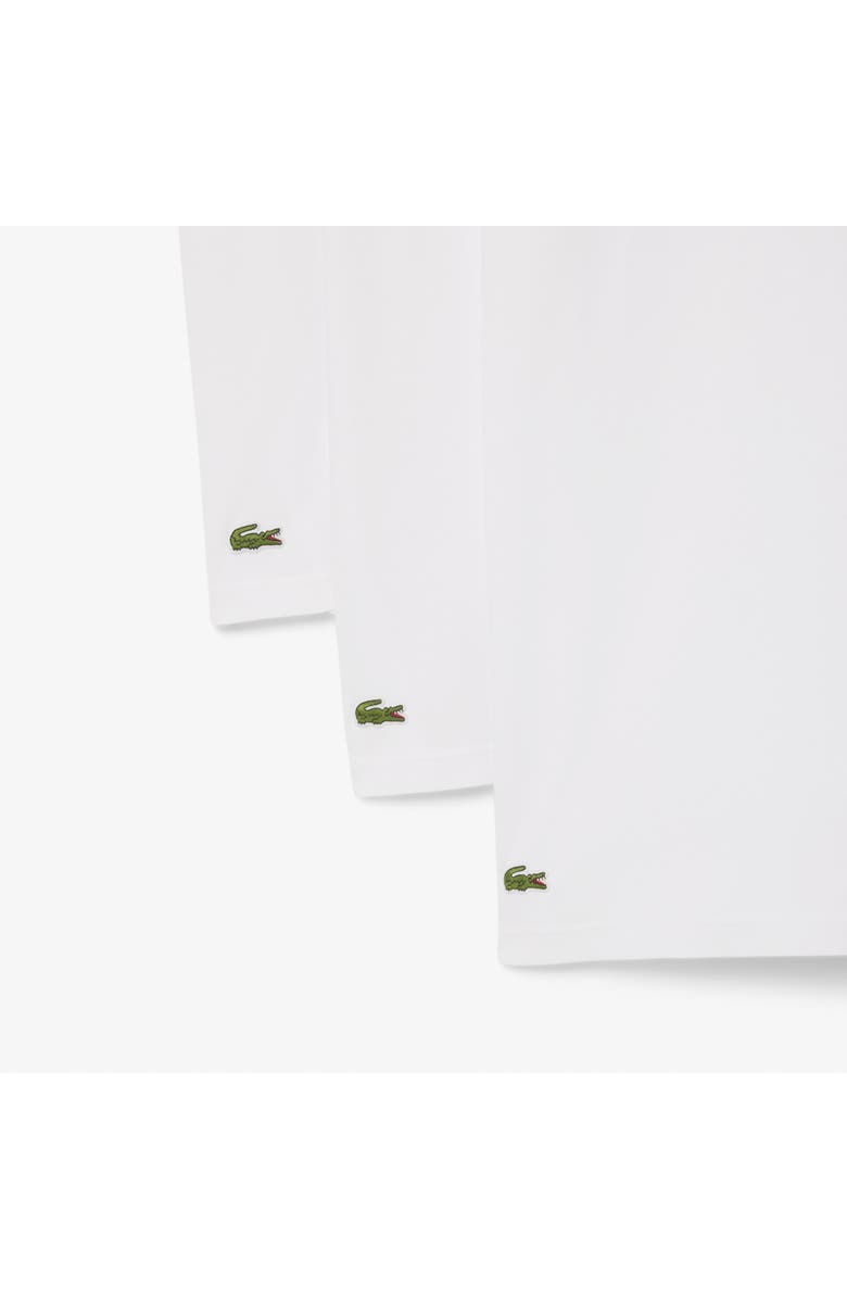 Lacoste 3-Pack Cotton V-Neck T-Shirts, Alternate, color, 001 White