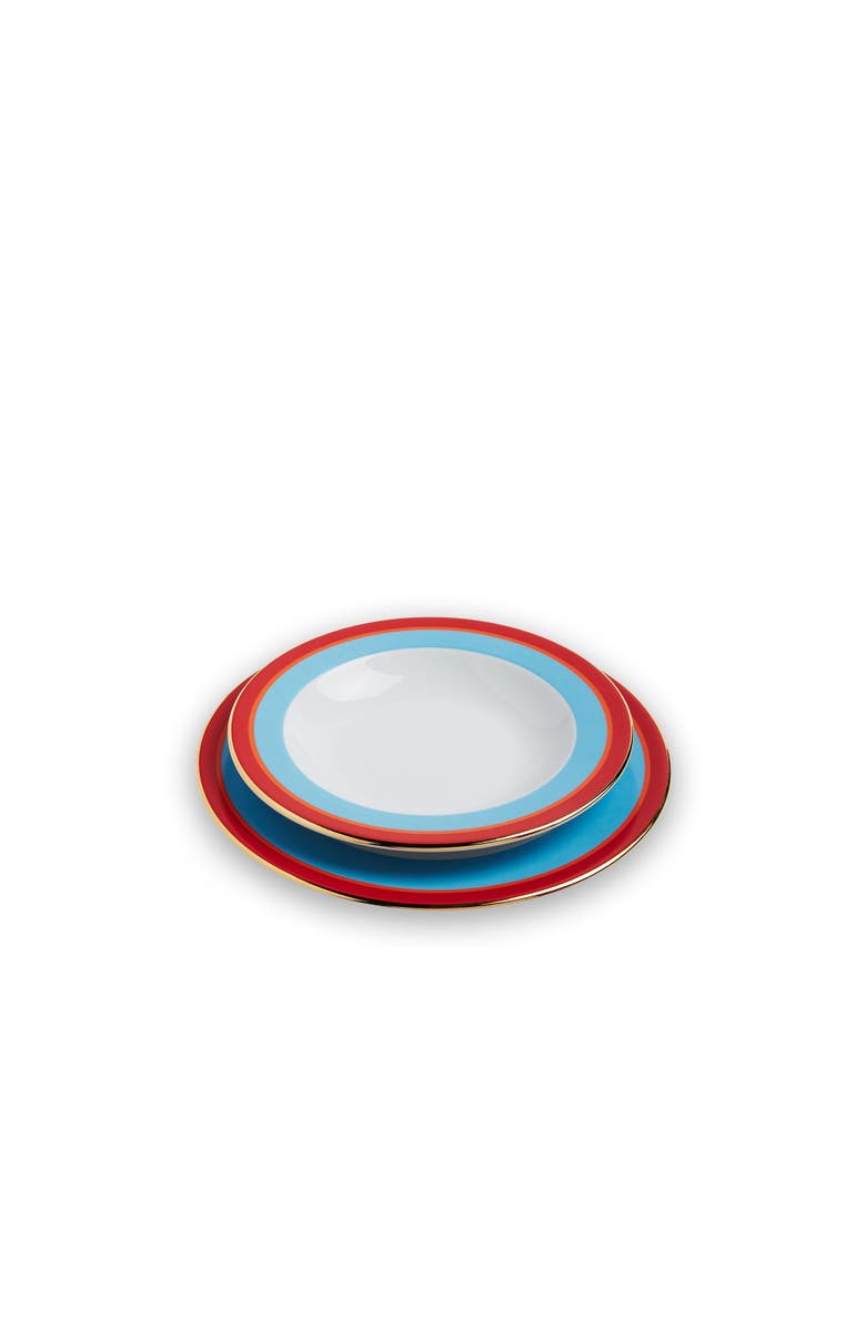 La DoubleJ Soup Plates Set Of 2, Alternate, color, Rainbow Azzurro Light Blue