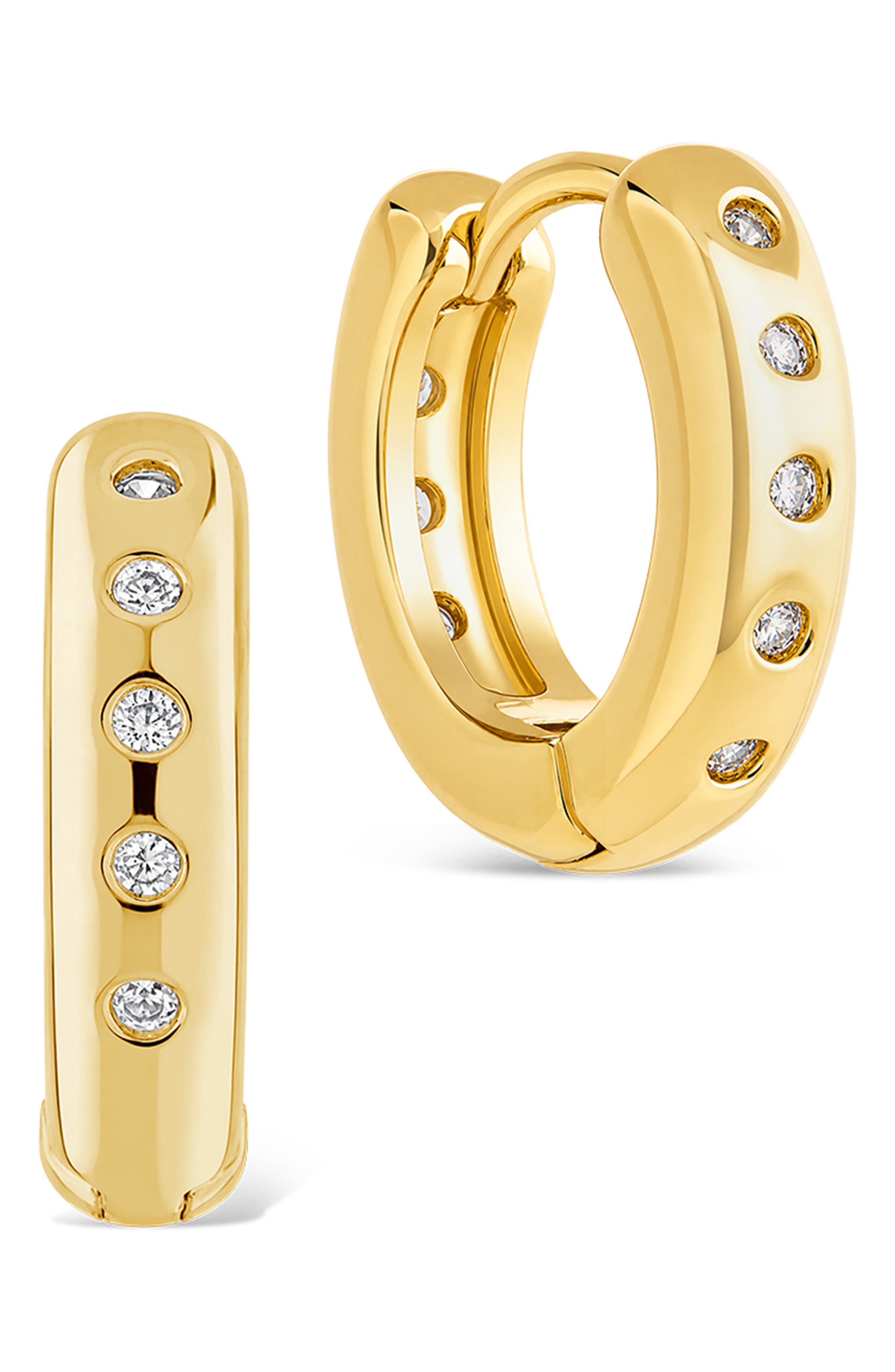 Cubic Zirconia Hoop Earrings