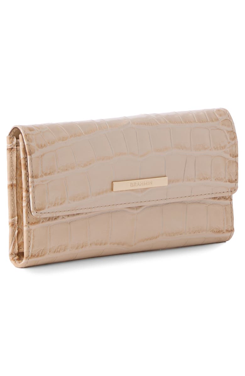 Brahmin Cordelia Croc Embossed Wallet, Alternate, color, Cloud Dancer