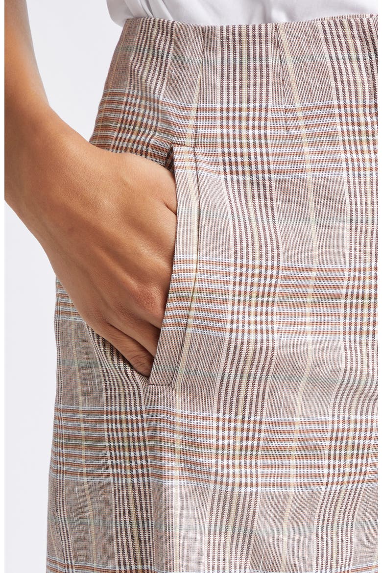 Dova High Waist Glen Check Ankle Pants, Alternate, color, RAISIN MULTI