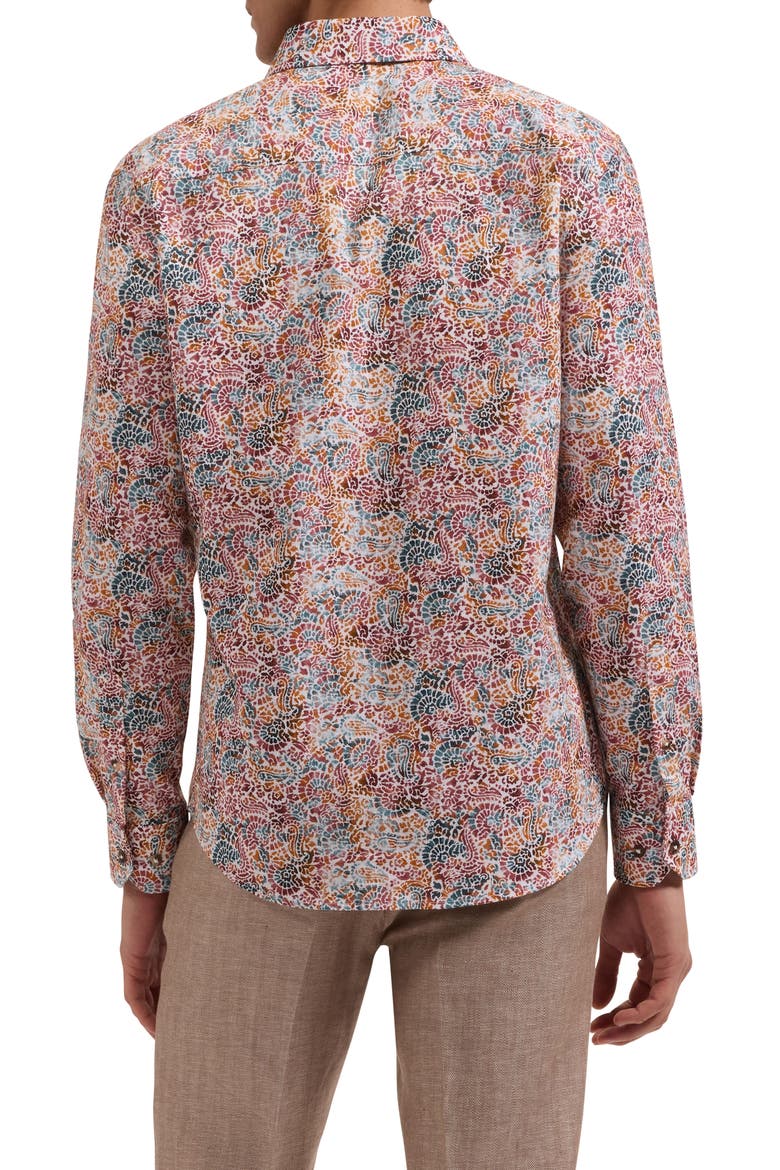 Julian Shaped Fit Paisley Cotton Button-Up Shirt, Alternate, color, SIENNA