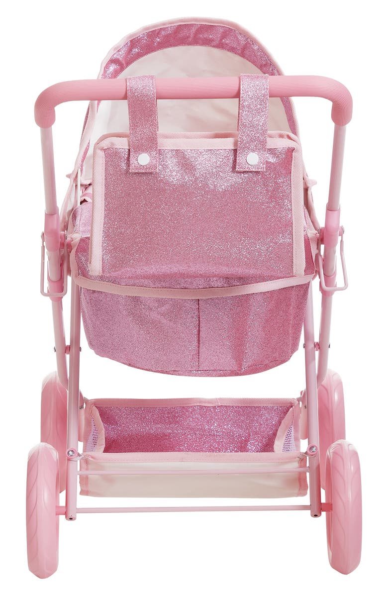 Teamson Kids Olivia's Little World Baby Doll Bassinet Pram with Cover, Alternate, color, Pink