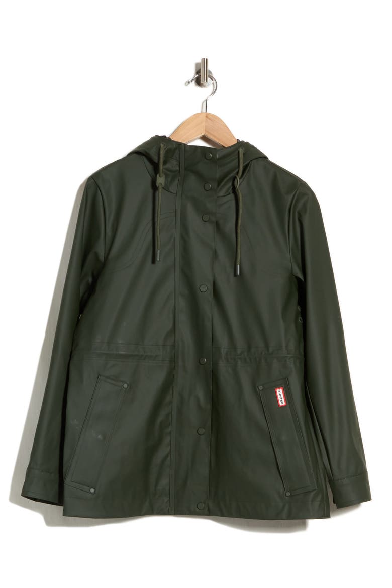 Abbey Short Rubberized Rain Jacket, Main, color, HUNTER GREEN