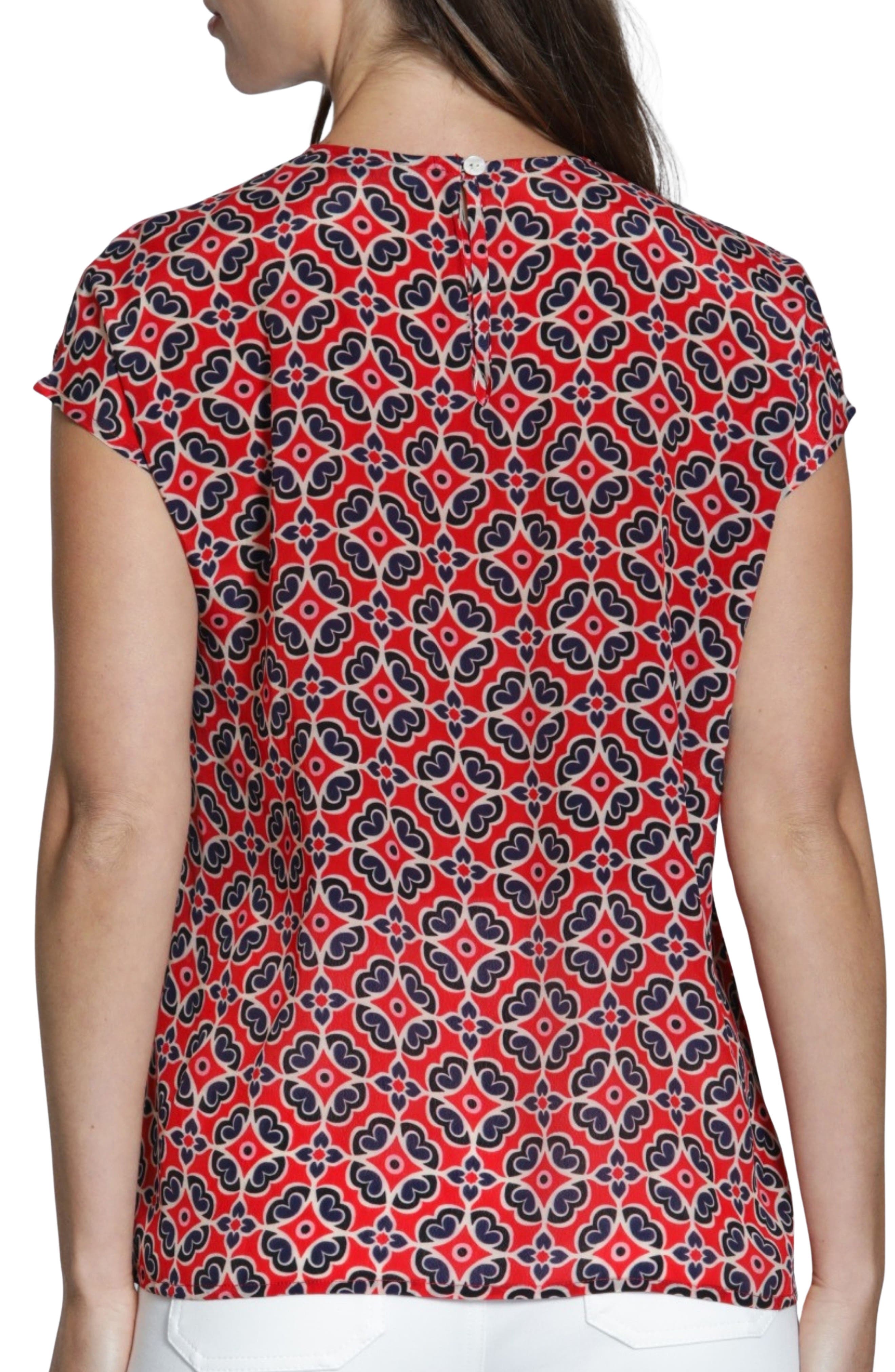 Print Cap Sleeve Shell - image 4