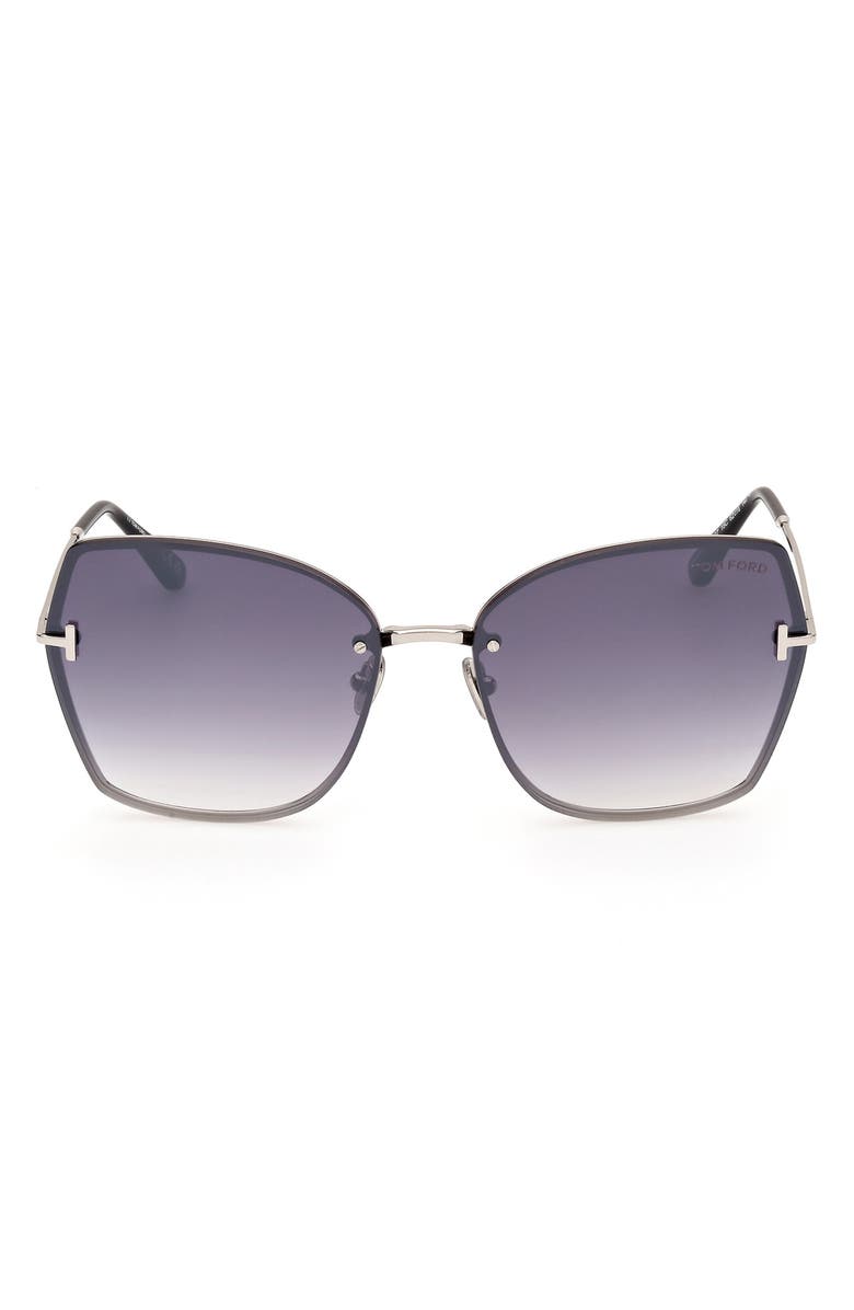 TOM FORD Nickie 62mm Oversize Gradient Butterfly Sunglasses, Main, color,
