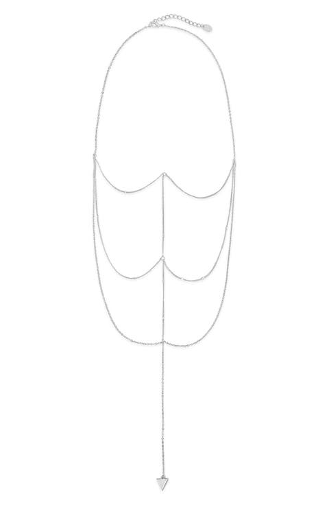 Triple Layer Triangle Drop Y-Necklace