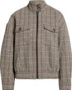 WAYF Copper Mixed Print Bomber Jacket