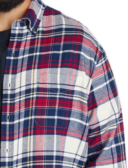Harbor Bay By Dxl Big & Tall Large Plaid Flannel Sport Shirt In Multi