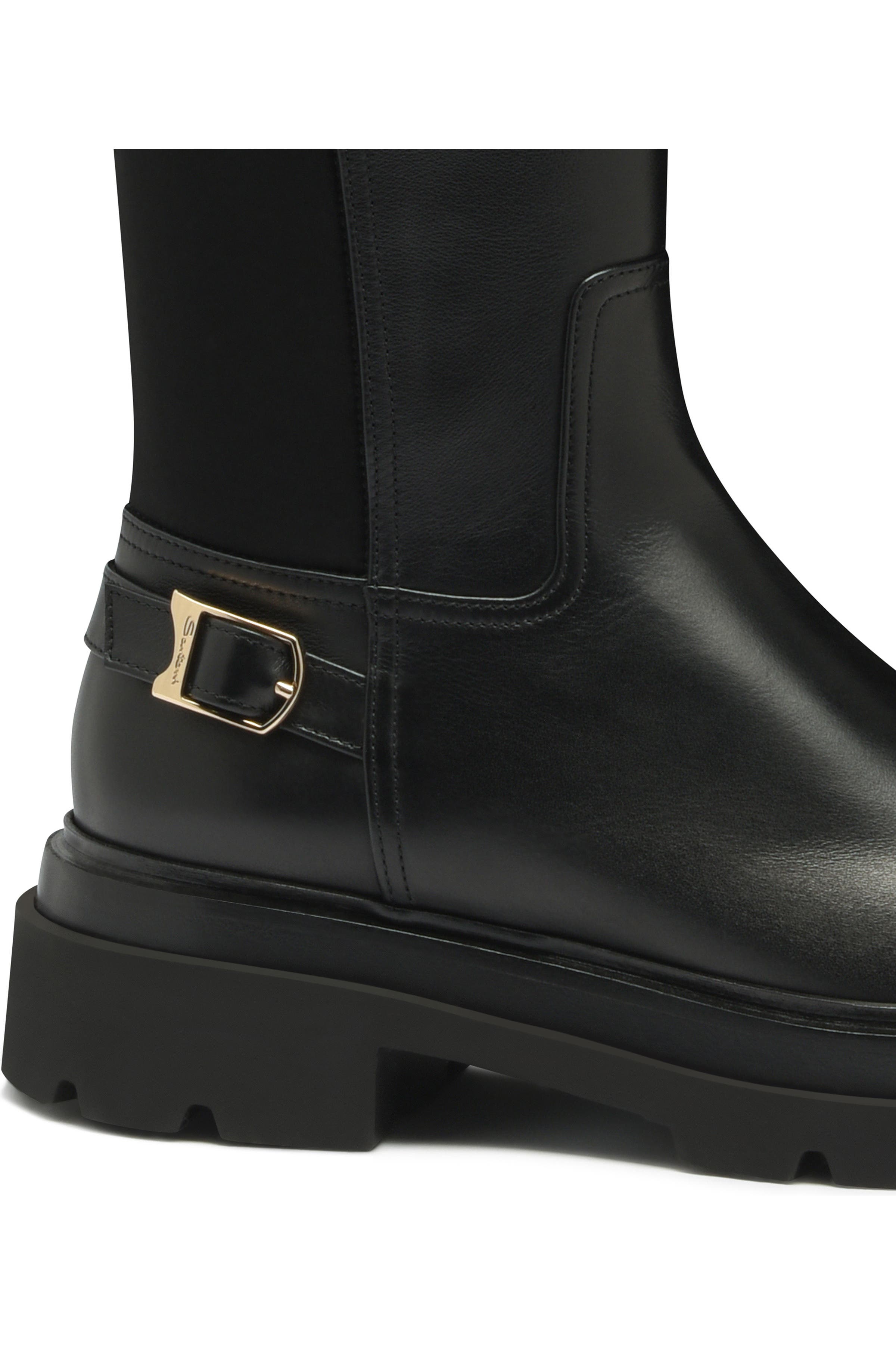 Santoni Women's leather boot, Alternate, color, Black