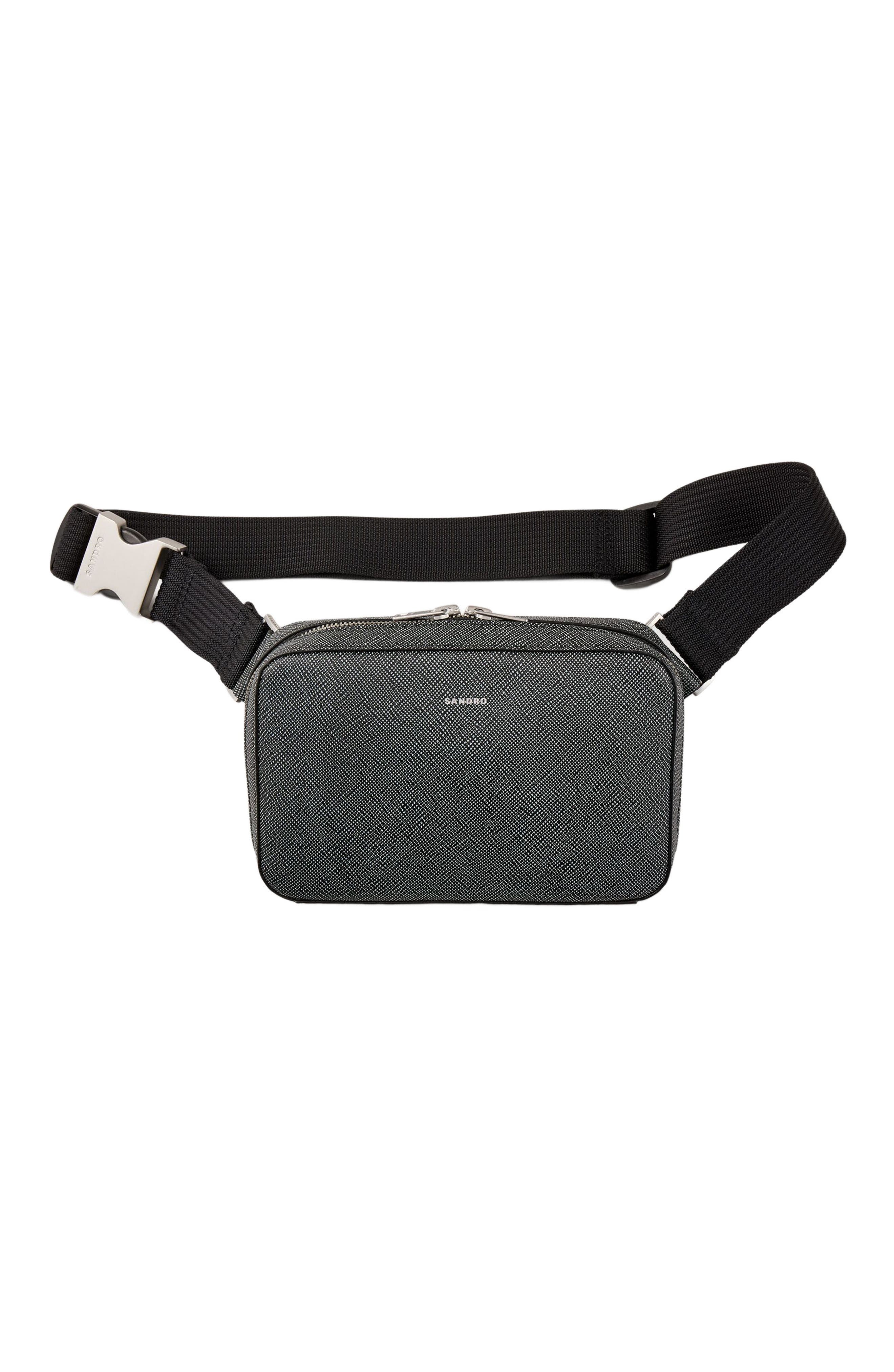 SANDRO Small reconstitued leather bag, Main, color, 