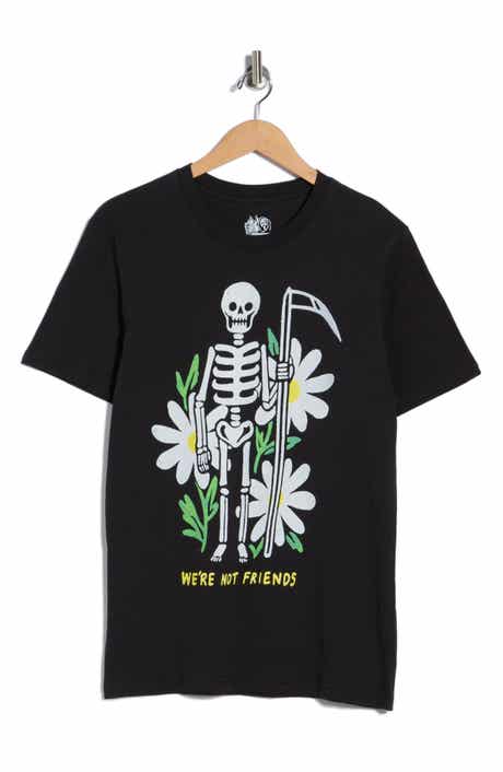 Goodie Two Sleeves Flower Skeleton Graphic T-Shirt