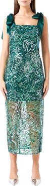 Endless Rose Sequin Tie Shoulder Cocktail Dress