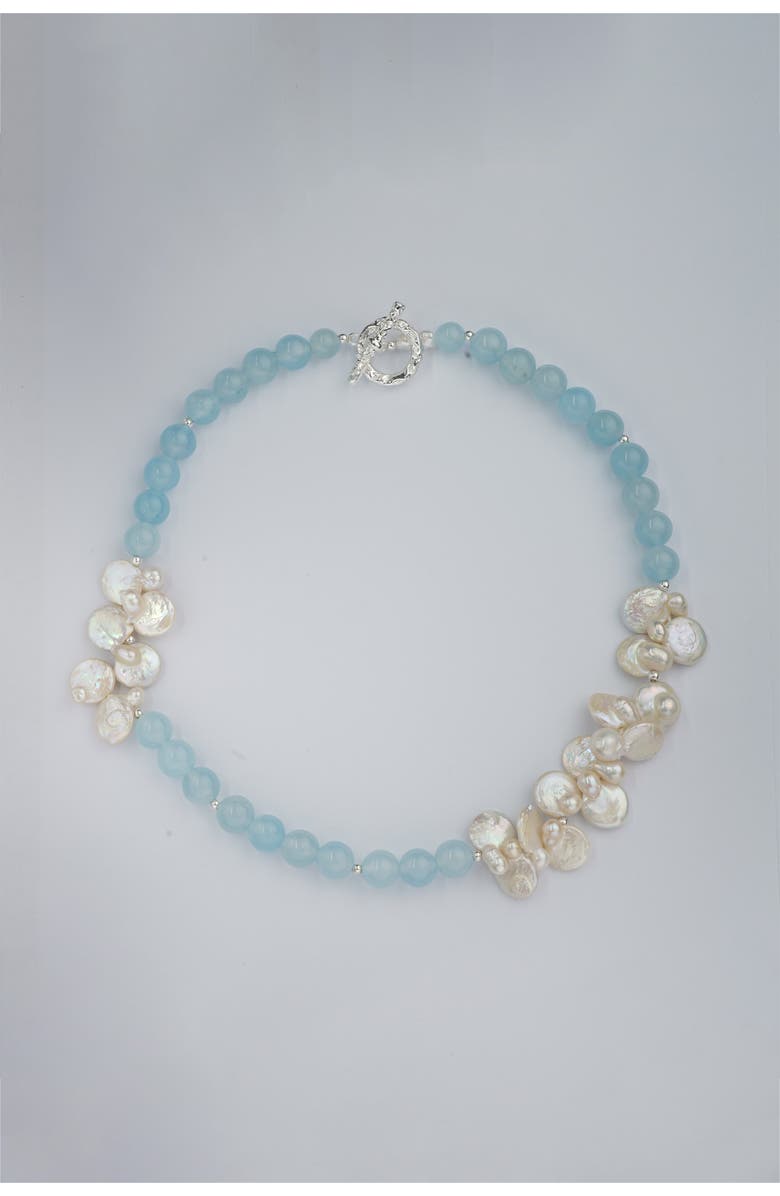 Classicharms Aquamarine & Pearl Choker Necklace, Alternate, color, Blue