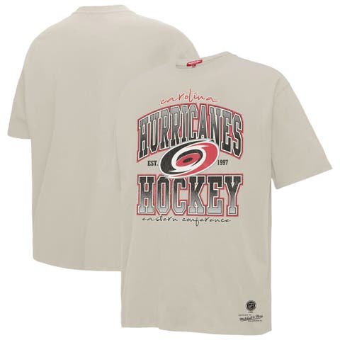 Women's Mitchell & Ness Cream Carolina Hurricanes Dump & Chase Boyfriend T-Shirt