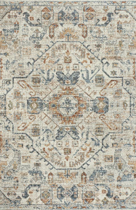 Shaemus Bohemian Medallion Low-Pile Machine-Washable Area Rug