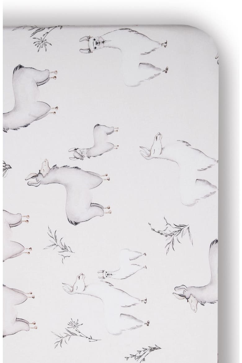 Llama Changing Pad Cover & Jersey Crib Sheet Set, Alternate, color, NEUTRAL