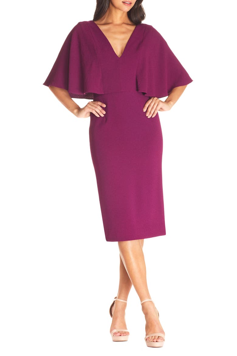 Louisa Butterfly Sleeve Cocktail Dress, Main, color, MAGENTA