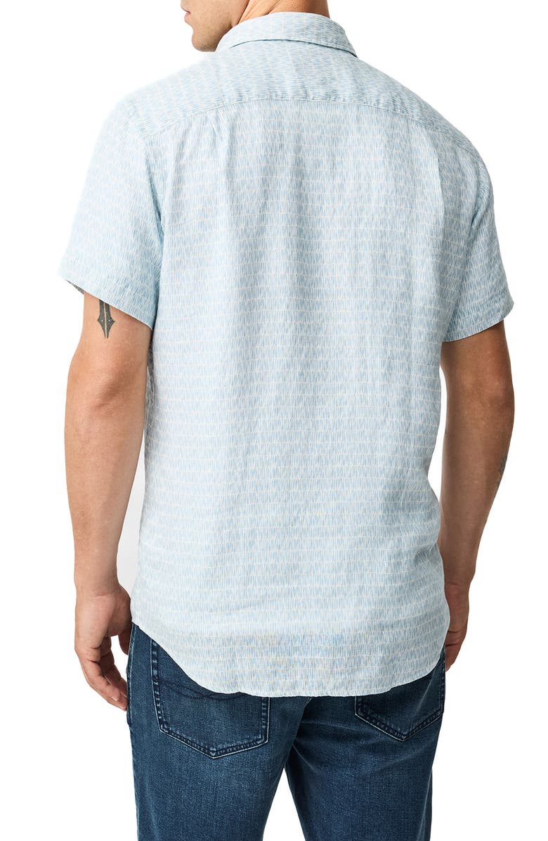 Rodd & Gunn Glenene Sports Fit Microprint Short Sleeve Linen Button-Up Shirt, Alternate, color, 