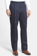 Berle Pleated Classic Fit Cotton Dress Pants
