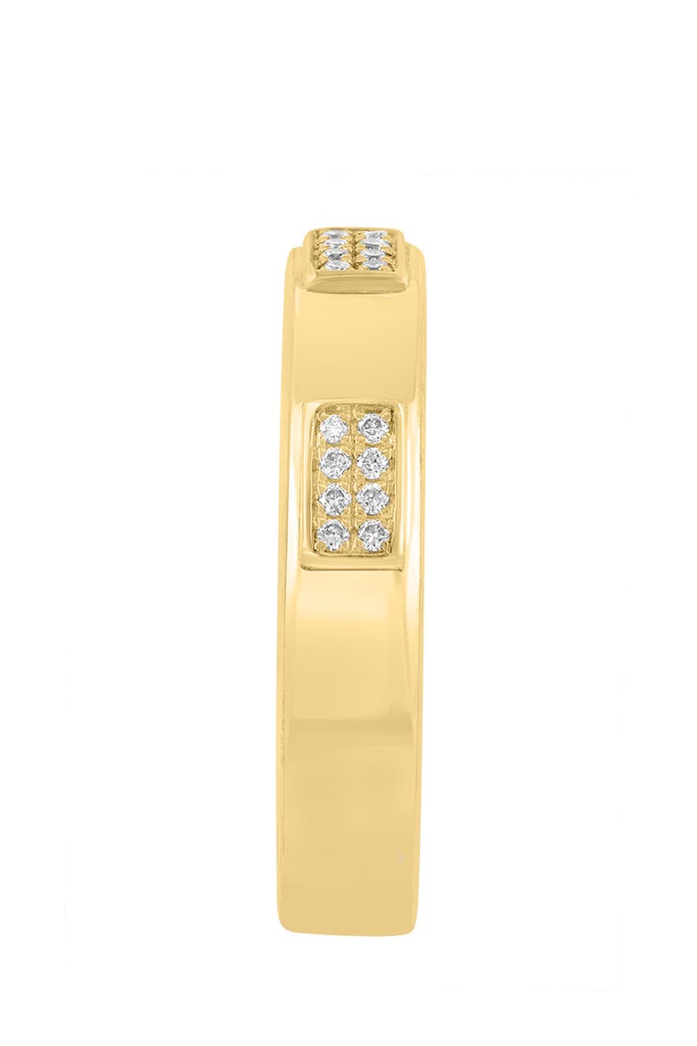 925 Gold Plated Silver Diamond Bar Station Band, Alternate, color, 14K Gold Plate
