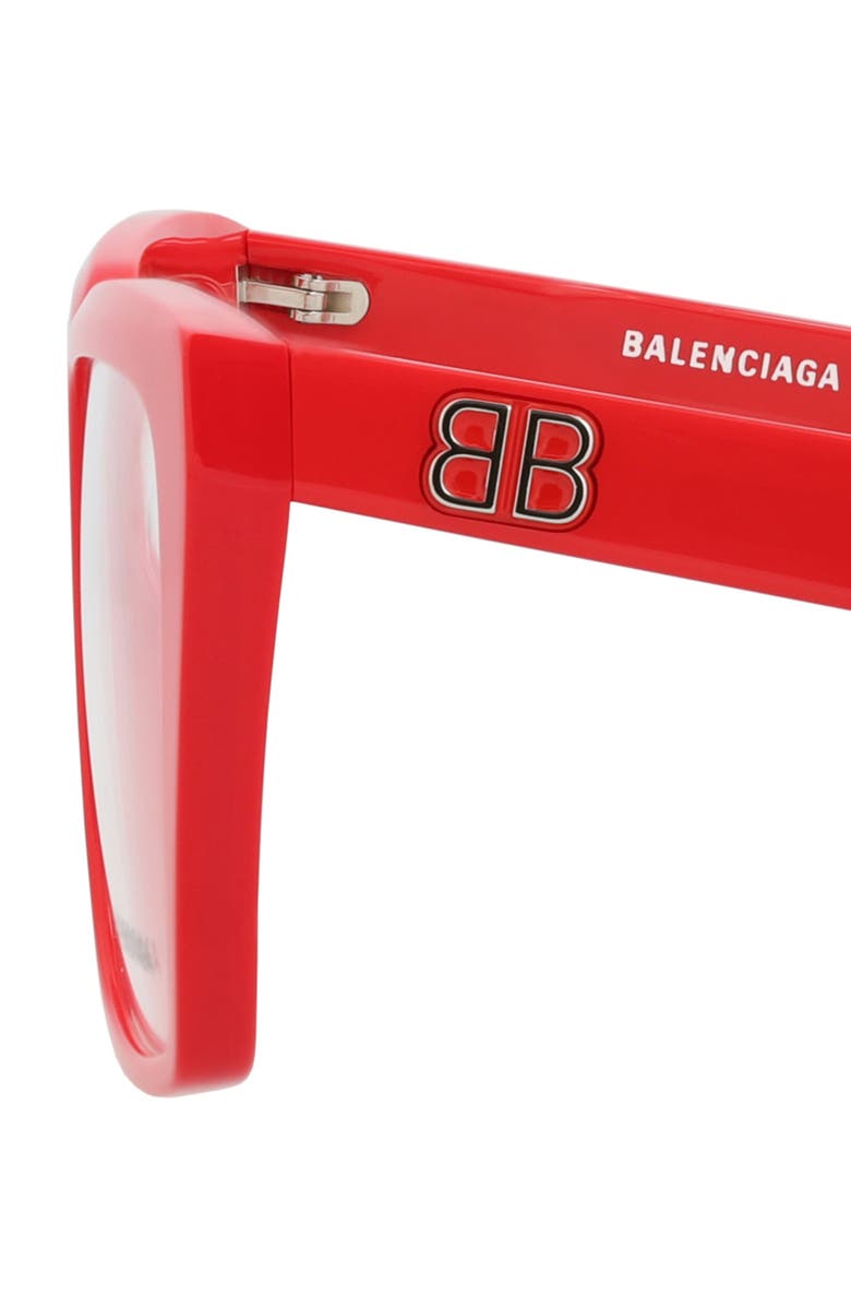 Balenciaga 53mm Square Optical Glasses, Alternate, color, 