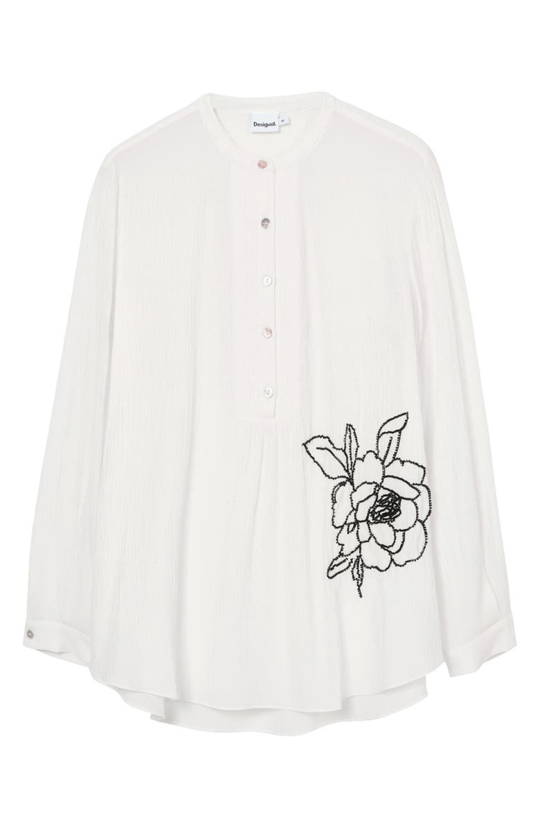 Desigual Nagasaki Floral Embellished Popover Top, Alternate, color, 