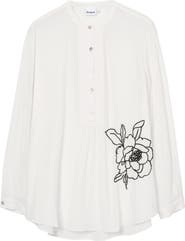 Desigual Nagasaki Floral Embellished Popover Top