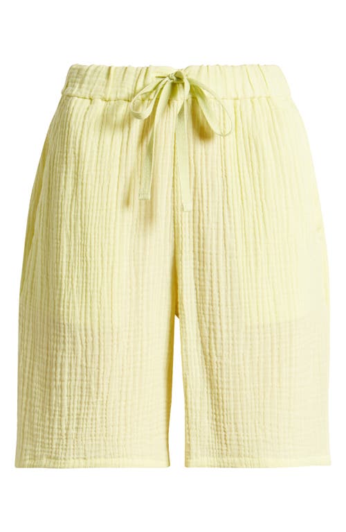 Eileen Fisher Organic Cotton Drawstring Shorts In Yellow