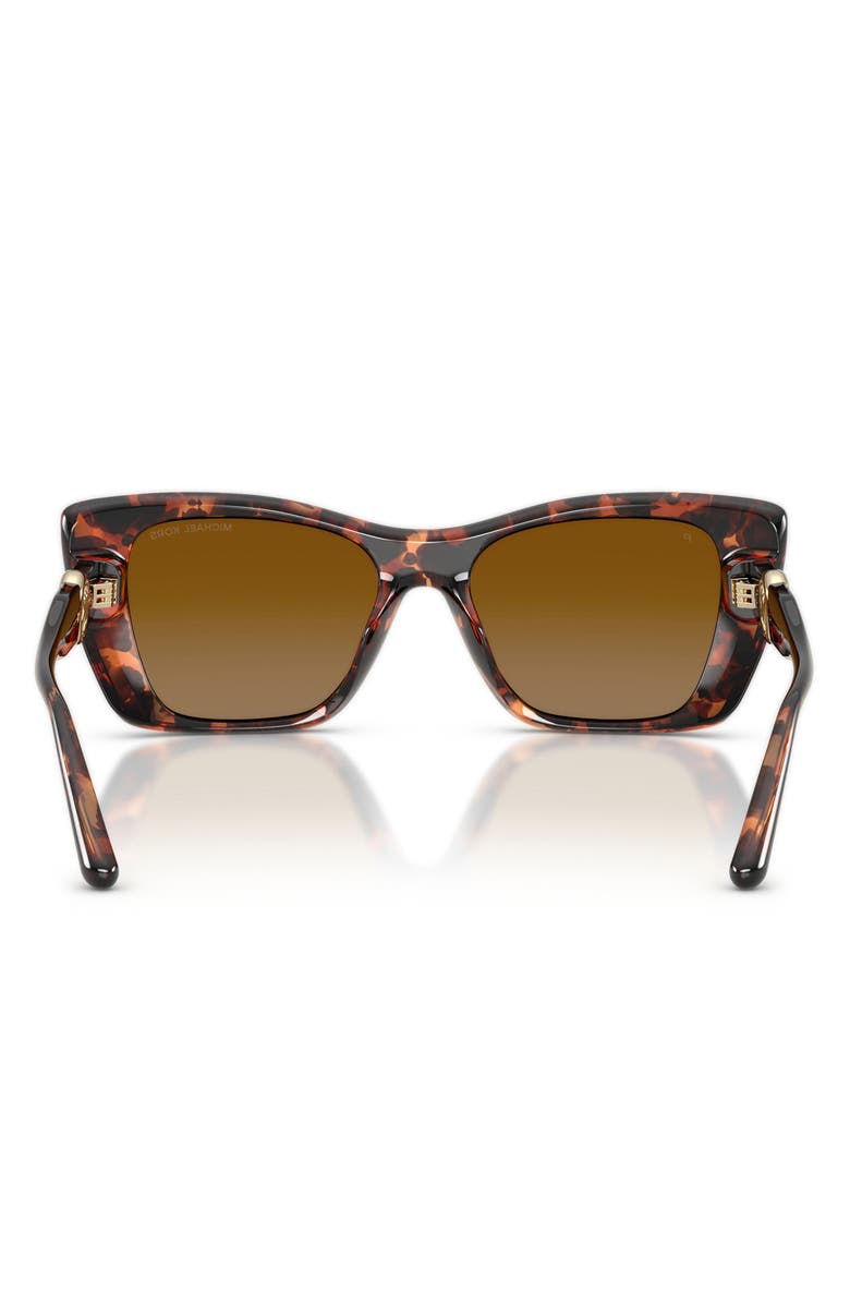 Michael Kors Tokyo 53mm Polarized Gradient Square Sunglasses, Alternate, color, Luggage Tortoise / Brown